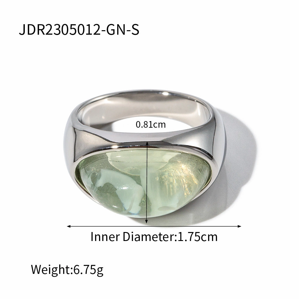 Wholesale 18k Gold Stainless Steel Transparent Closed Ring