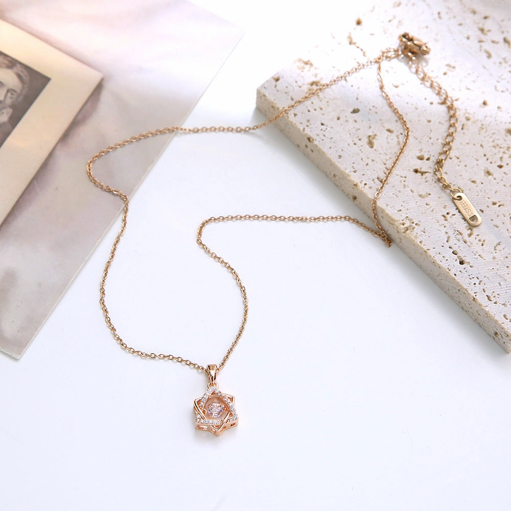 Wholesale 18k Hexagram Titanium Steel Clavicle Necklaces