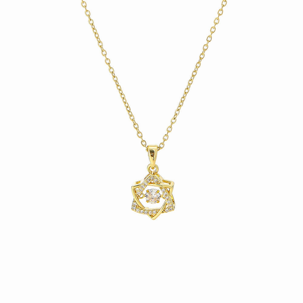 Wholesale 18k Hexagram Titanium Steel Clavicle Necklaces