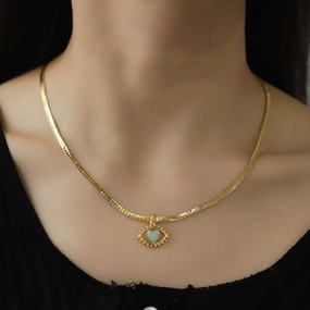 Wholesale 18K Real Gold Semi-precious Stone Necklace