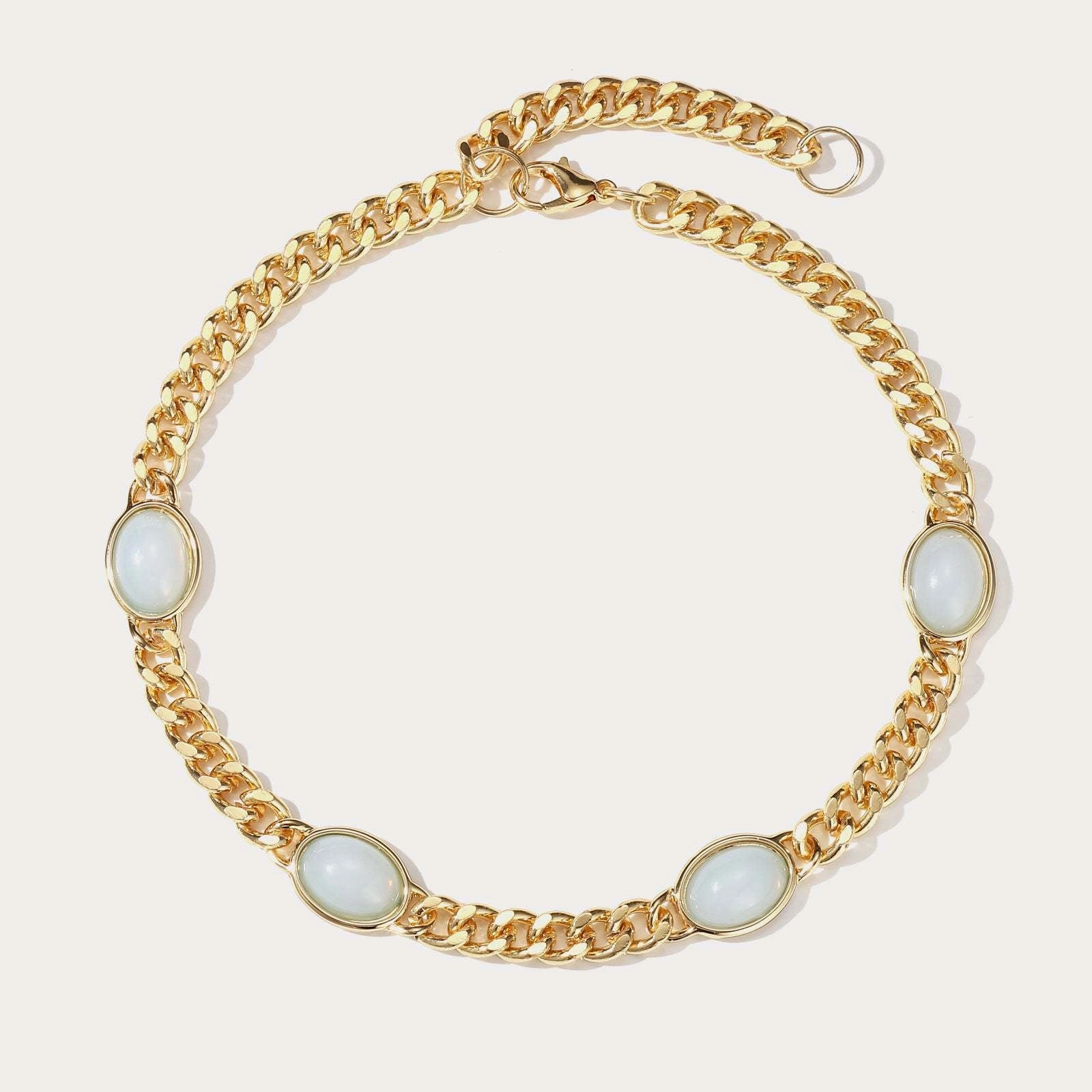Wholesale 18K Real Gold Semi-precious Stone Necklace