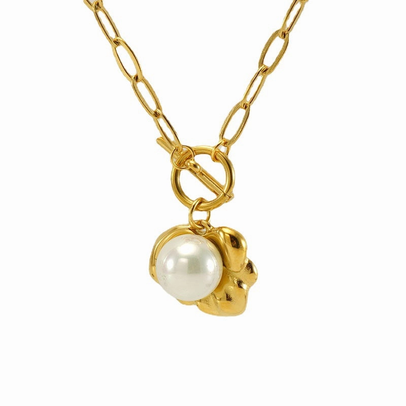 Wholesale 18K Titanium Steel Gemstone Necklace Clavicle Chain