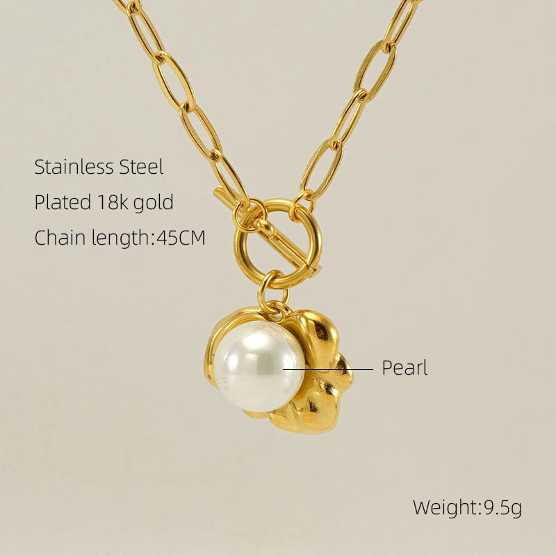 Wholesale 18K Titanium Steel Gemstone Necklace Clavicle Chain