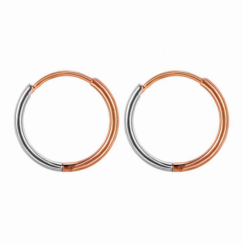 Wholesale 1.2mm Wire Diameter Stainless Steel Color Matching Circle Earrings