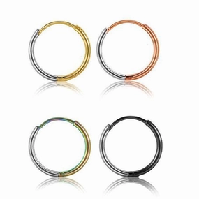 Wholesale 1.2mm Wire Diameter Stainless Steel Color Matching Circle Earrings