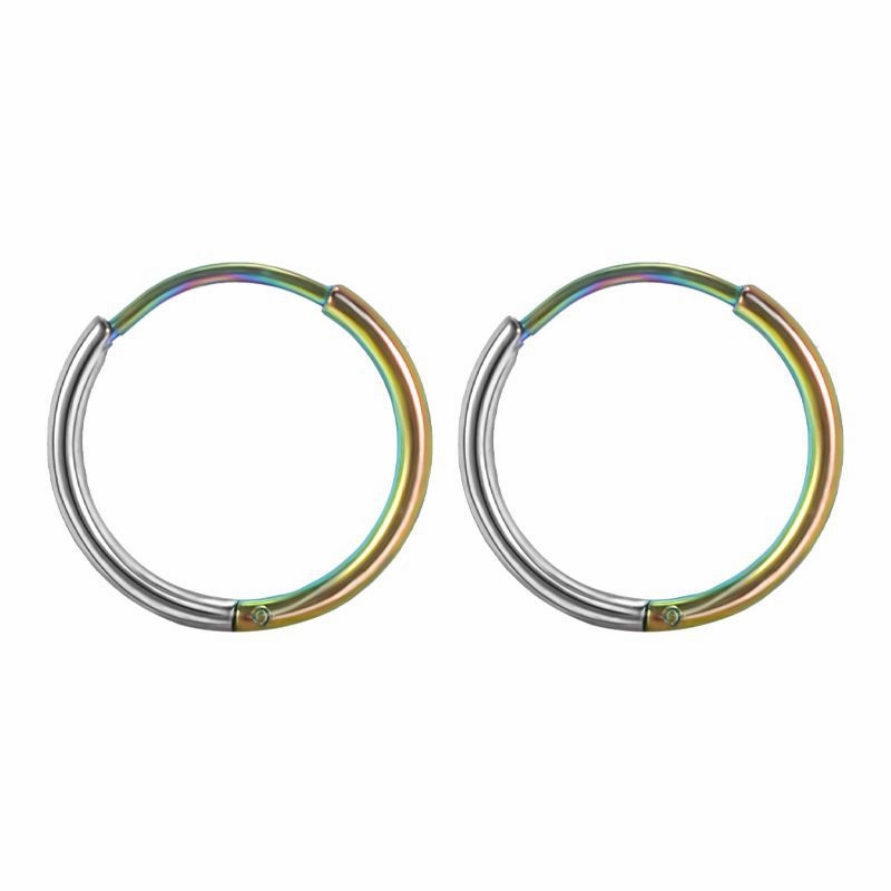 Wholesale 1.2mm Wire Diameter Stainless Steel Color Matching Circle Earrings