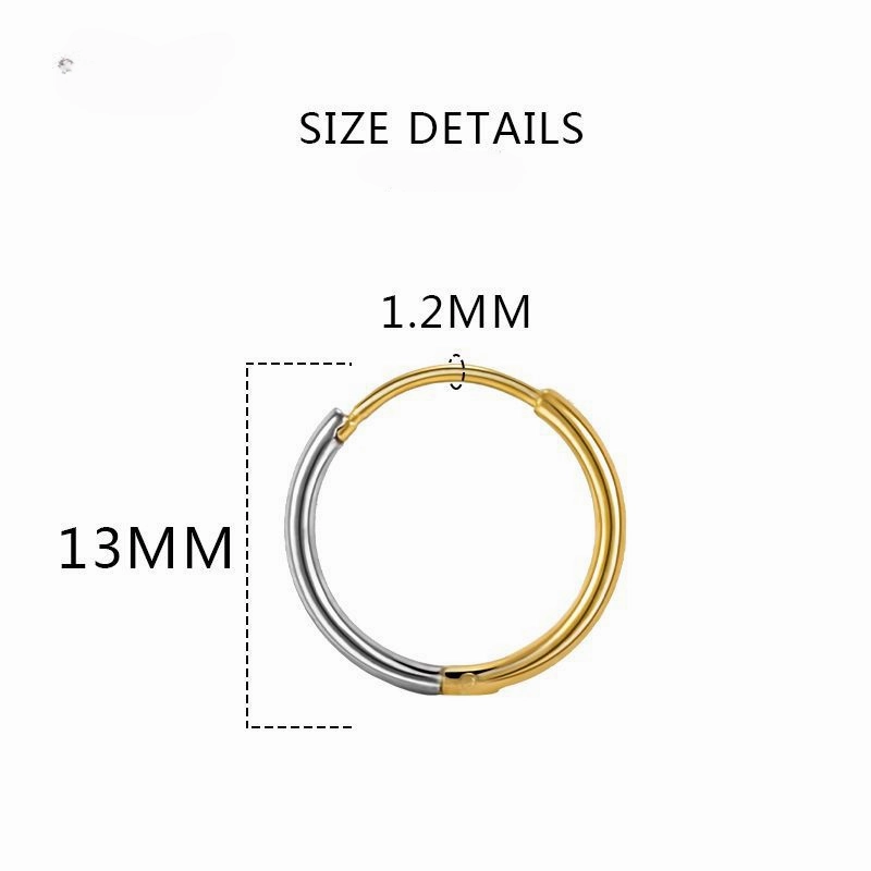 Wholesale 1.2mm Wire Diameter Stainless Steel Color Matching Circle Earrings
