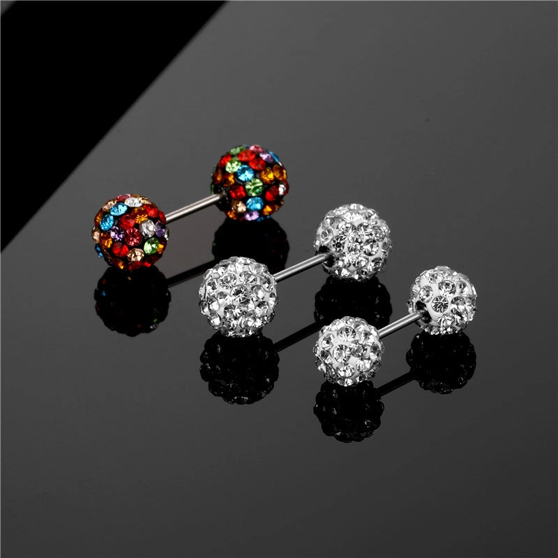 Wholesale 1pairs/pack Stainless Steel Dumbbells Ear Studs