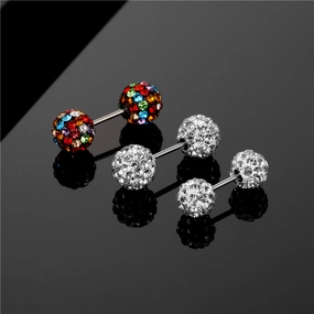 Wholesale 1pairs/pack Stainless Steel Dumbbells Ear Studs