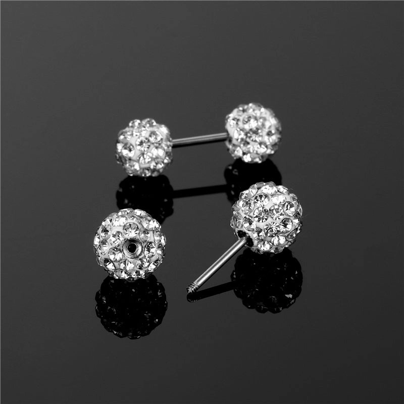 Wholesale 1pairs/pack Stainless Steel Dumbbells Ear Studs