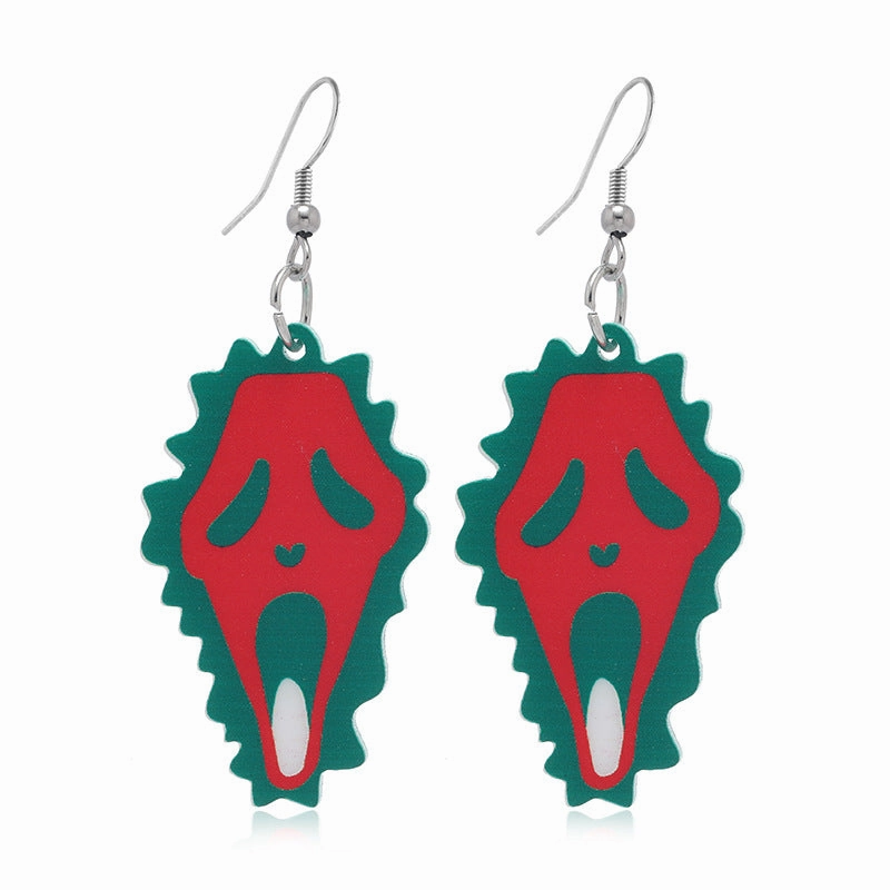 Wholesale 2023 Halloween Irregular Creative Multicolor Horror Acrylic Earrings