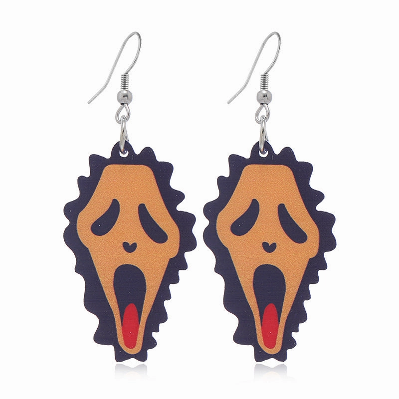 Wholesale 2023 Halloween Irregular Creative Multicolor Horror Acrylic Earrings