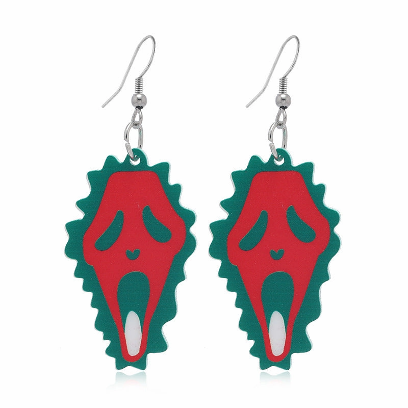 Wholesale 2023 Halloween Irregular Creative Multicolor Horror Acrylic Earrings