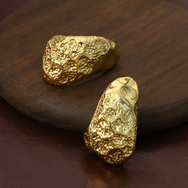 Wholesale 2023 Textured Copper Exaggerated Earrings