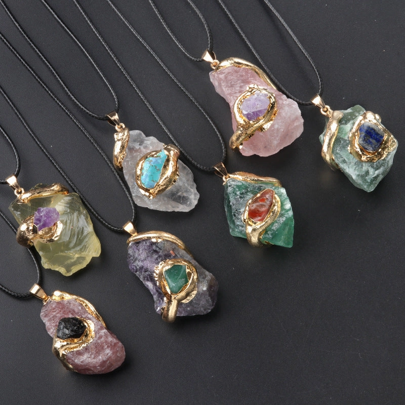 Wholesale 20~40mm Multi-color Crystal Stone Irregular Necklace Accessories