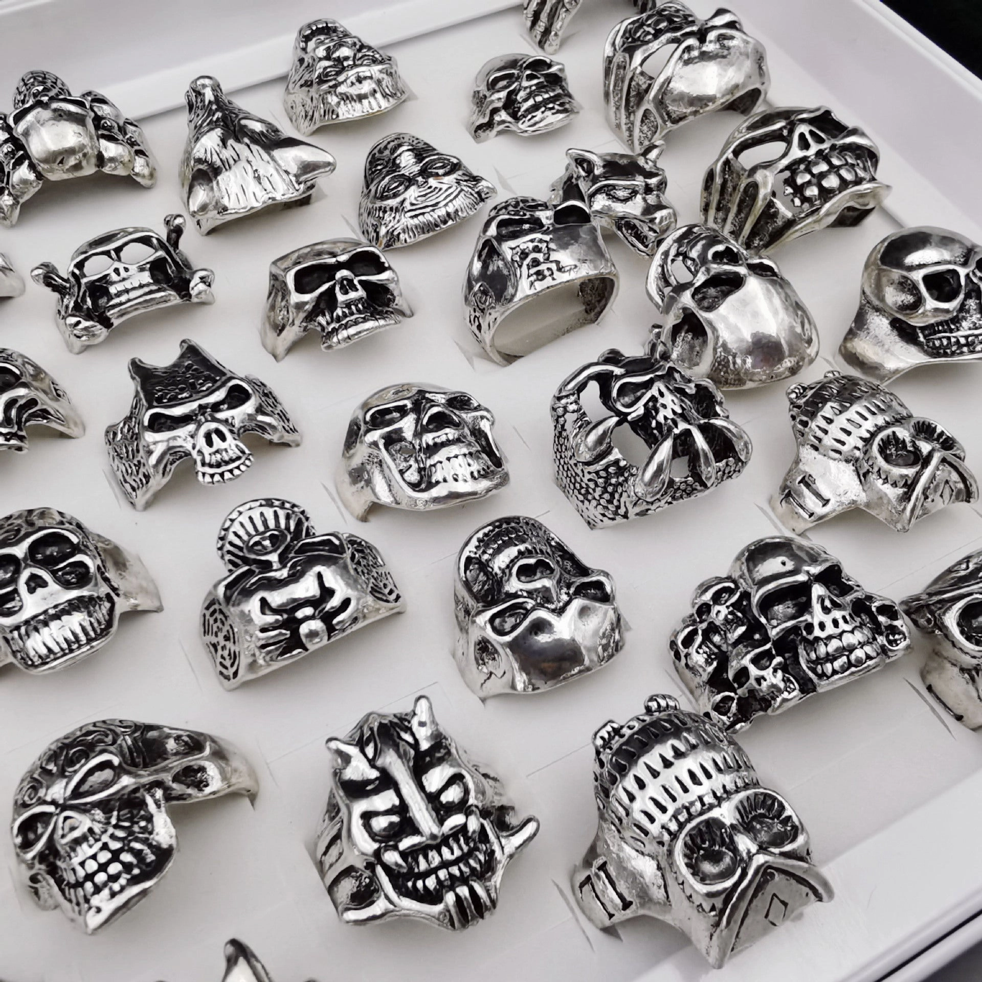 Wholesale 20pcs Skull Alloy Rings