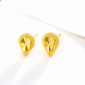 Wholesale 24K Gold Plated Alloy Car Flower Drop Earrings