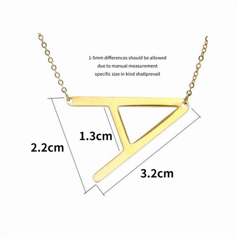 Wholesale 26 English Large Letters Stainless Steel Necklace