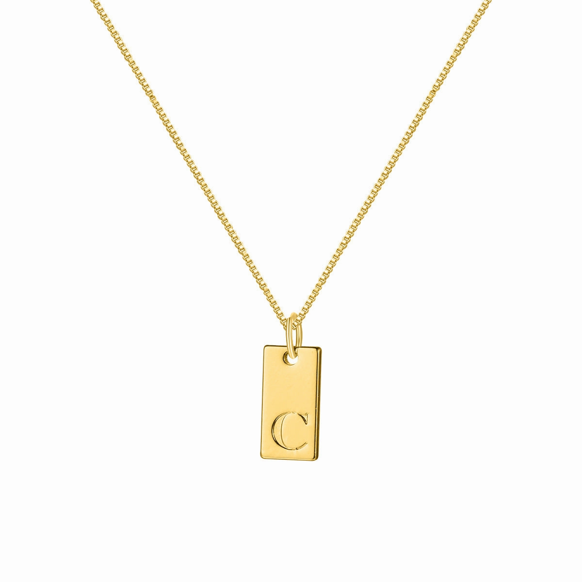 Wholesale 26 English Letter Square Necklace