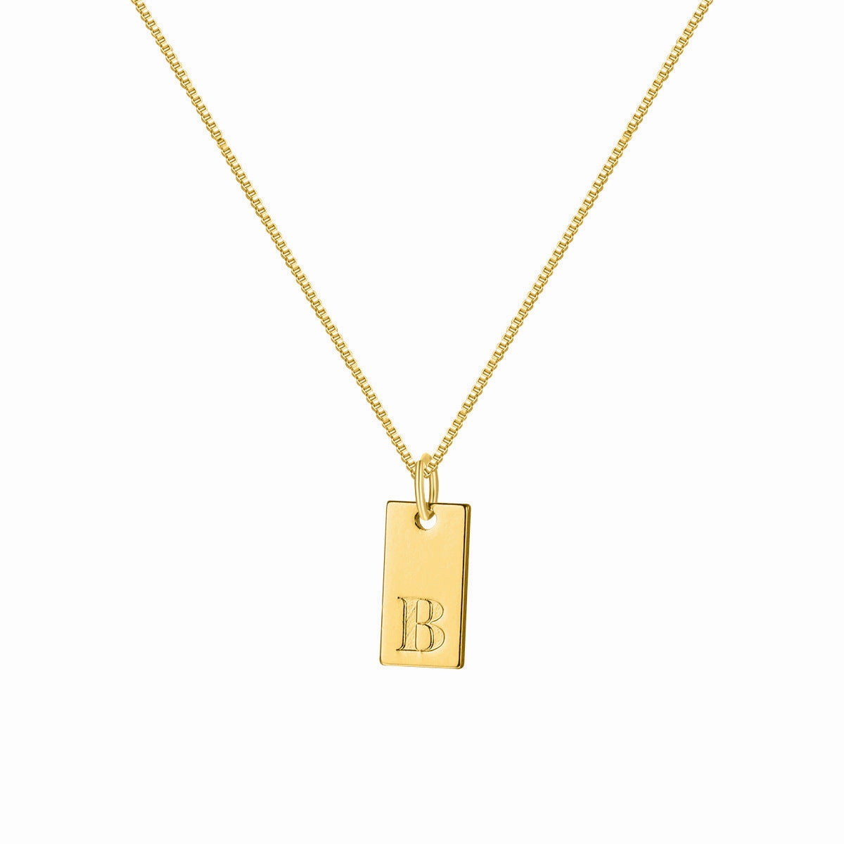 Wholesale 26 English Letter Square Necklace