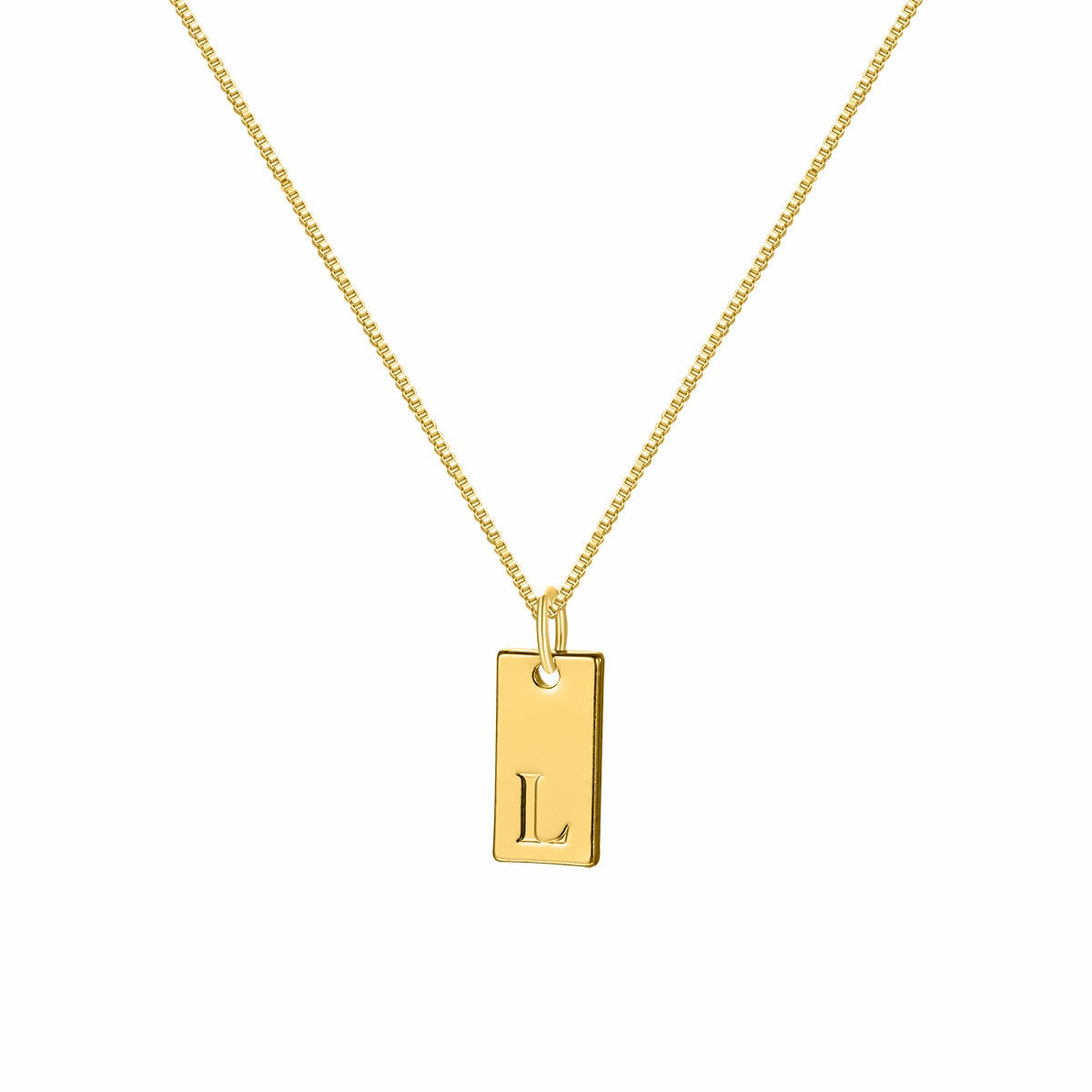 Wholesale 26 English Letter Square Necklace