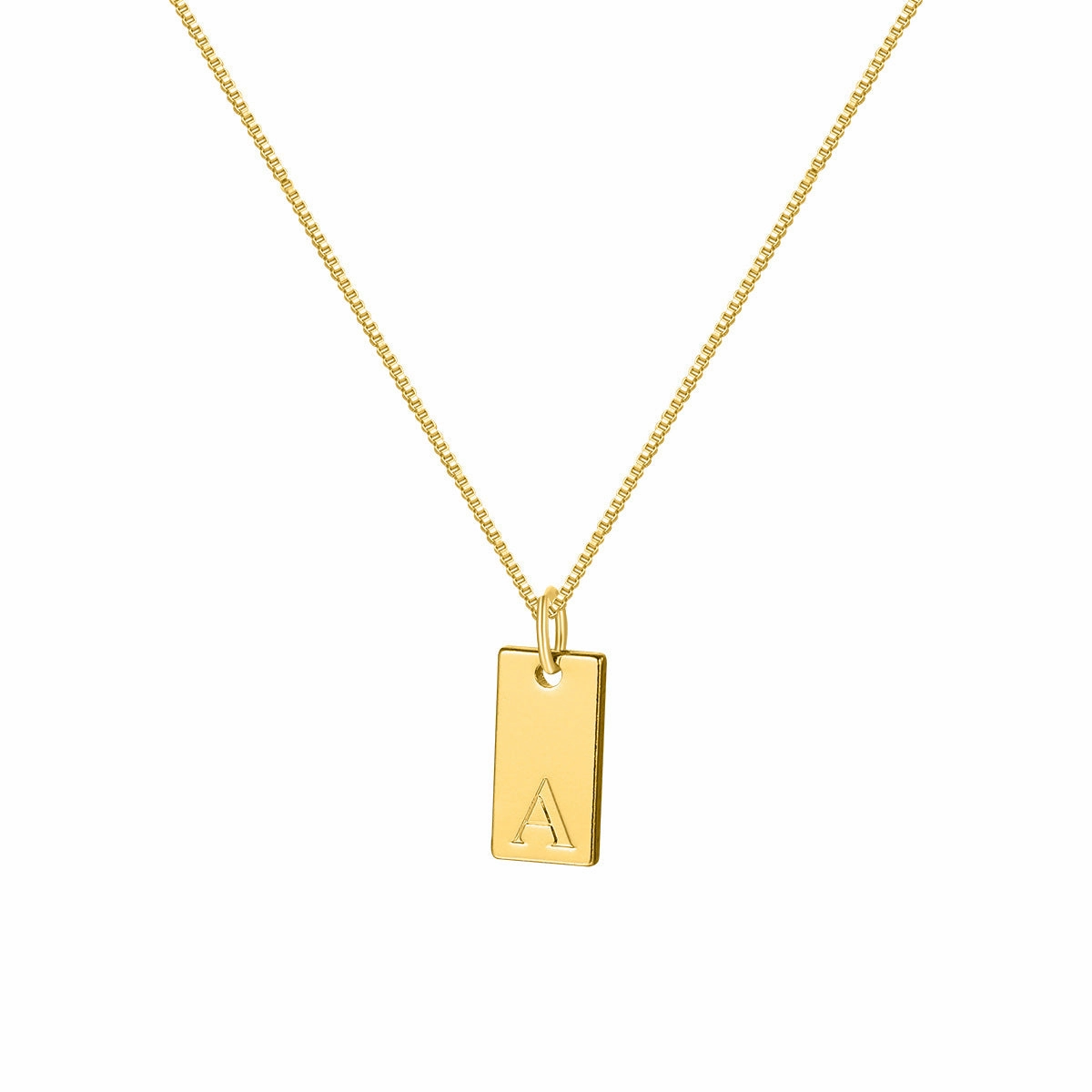 Wholesale 26 English Letter Square Necklace