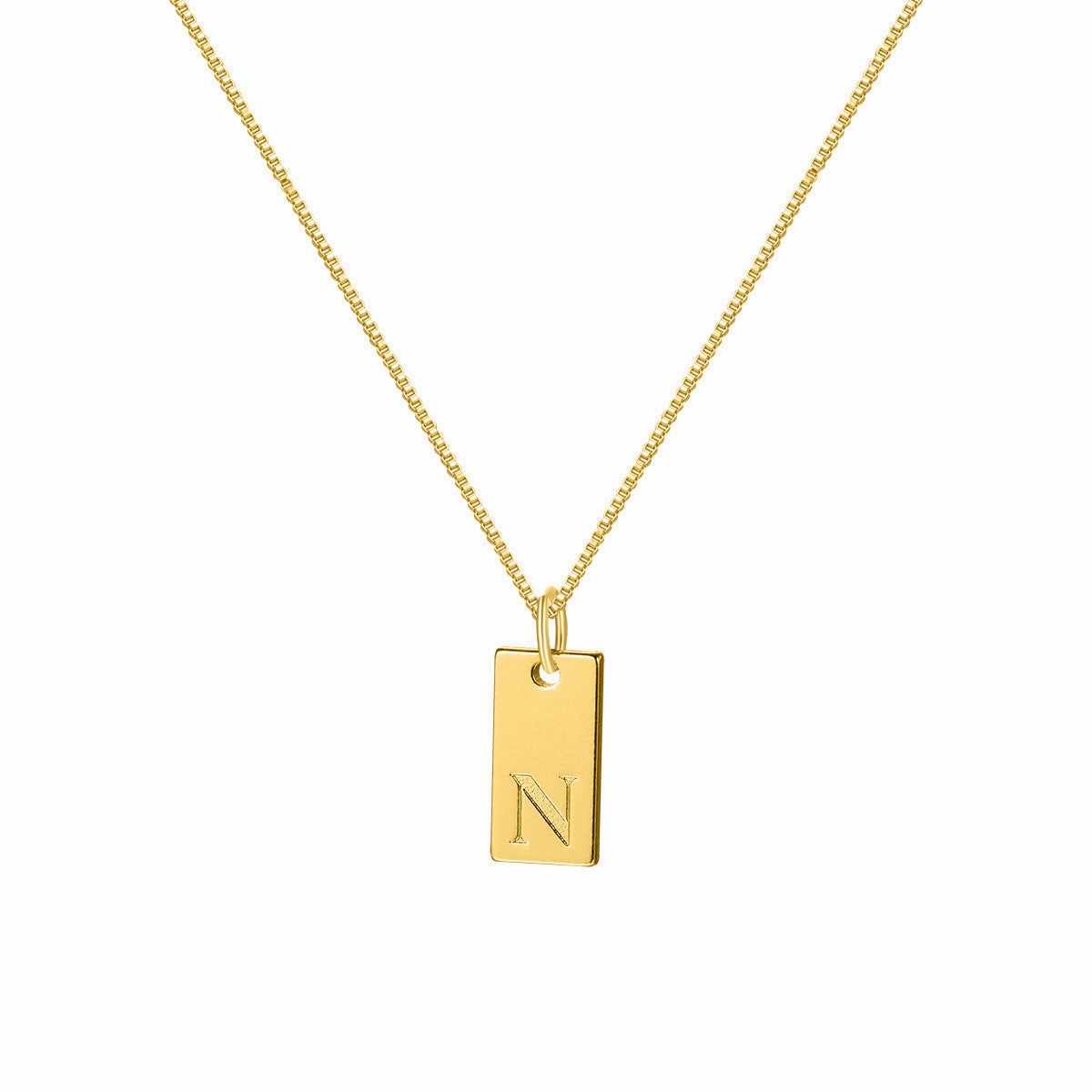 Wholesale 26 English Letter Square Necklace