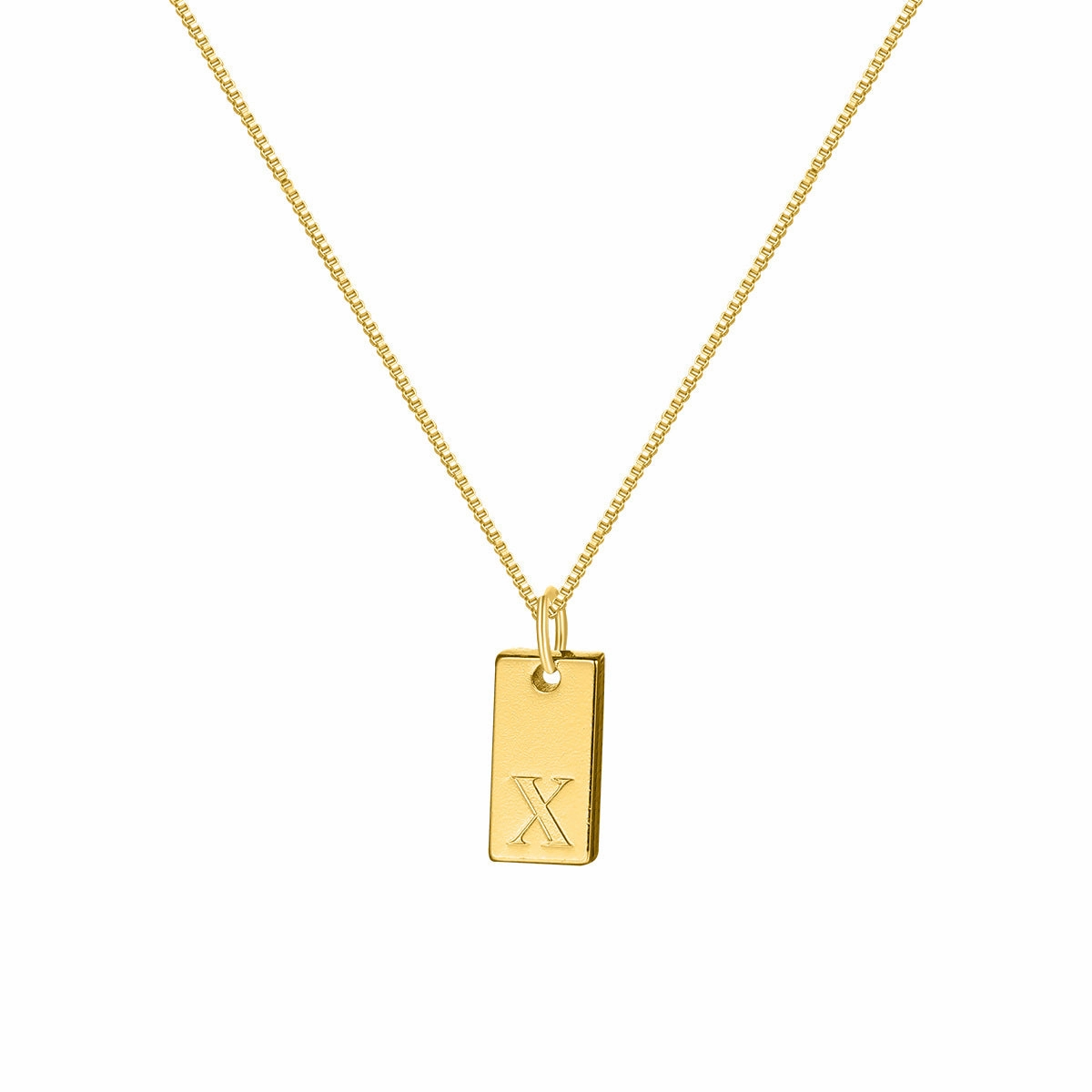 Wholesale 26 English Letter Square Necklace