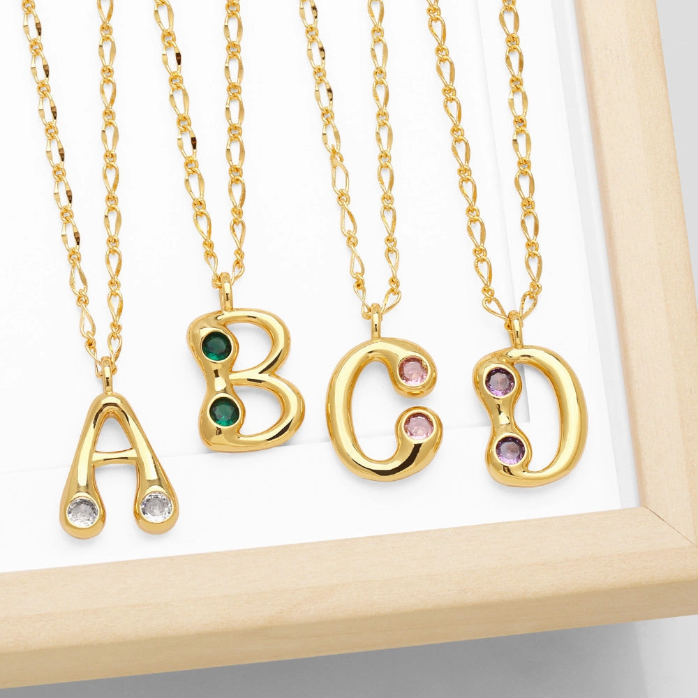 Wholesale 26 English Letters Gold Plated Necklace