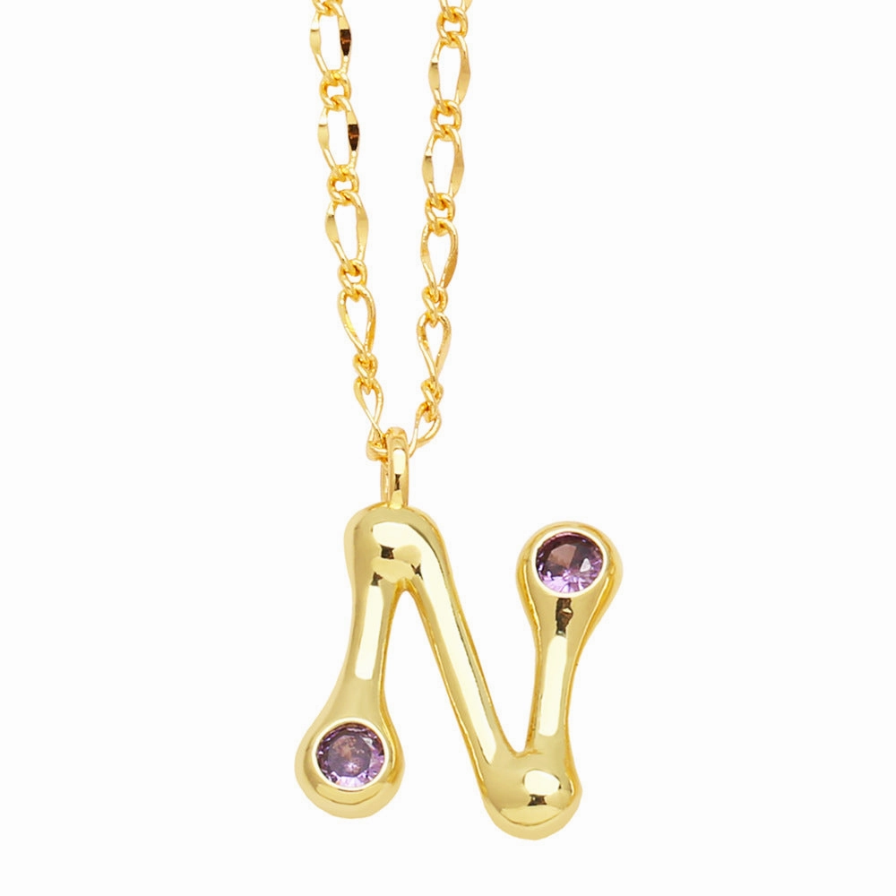 Wholesale 26 English Letters Gold Plated Necklace