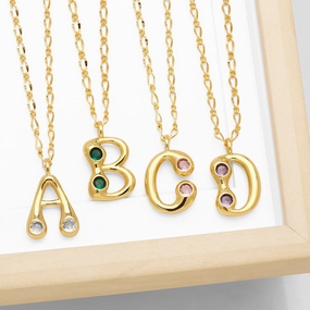 Wholesale 26 English Letters Gold Plated Necklace