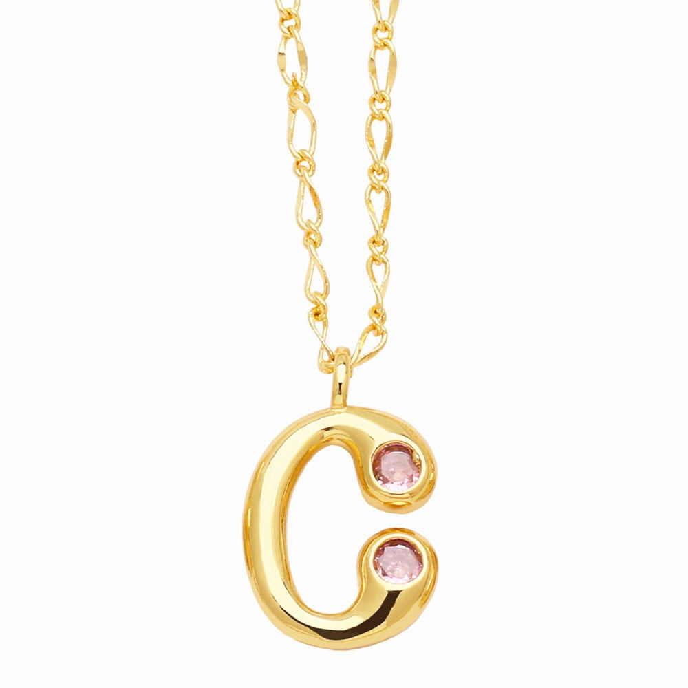Wholesale 26 English Letters Gold Plated Necklace
