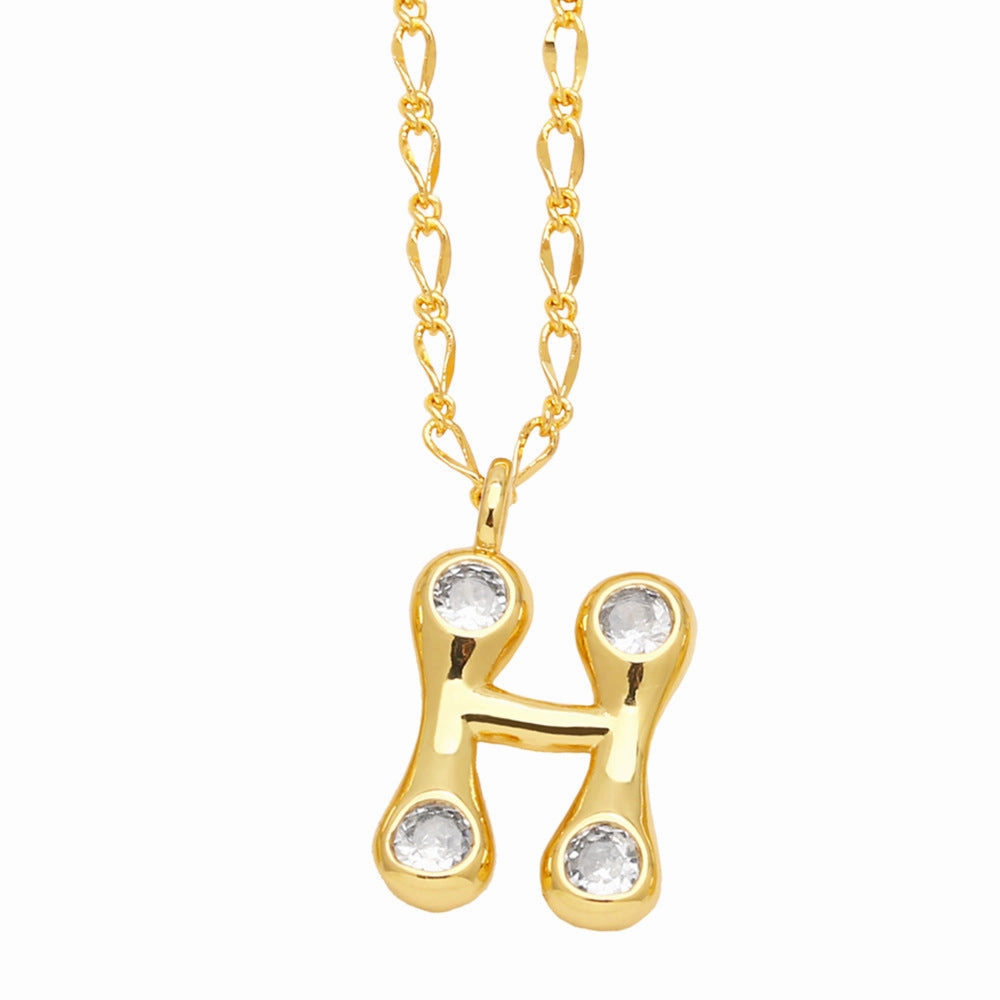Wholesale 26 English Letters Gold Plated Necklace