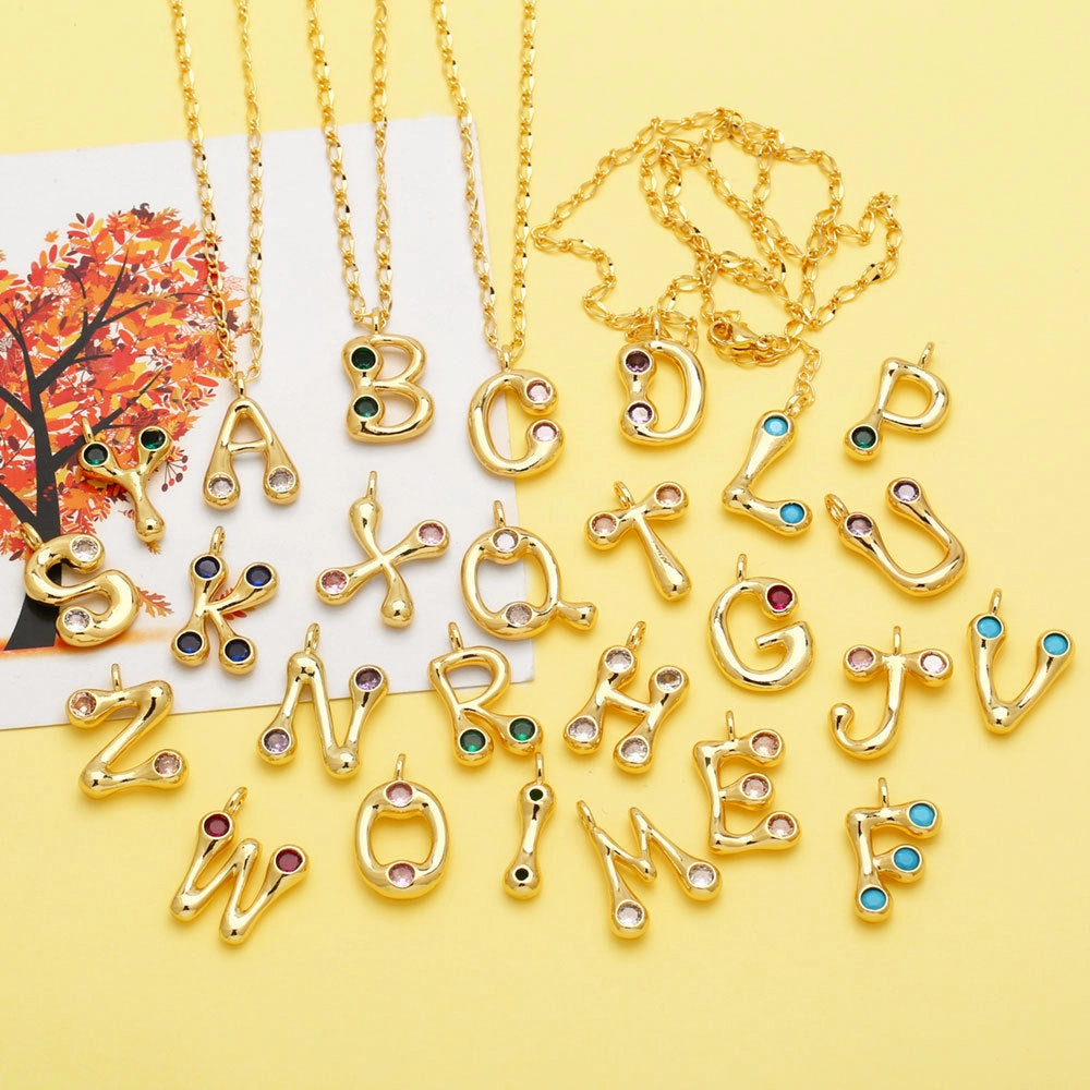 Wholesale 26 English Letters Gold Plated Necklace