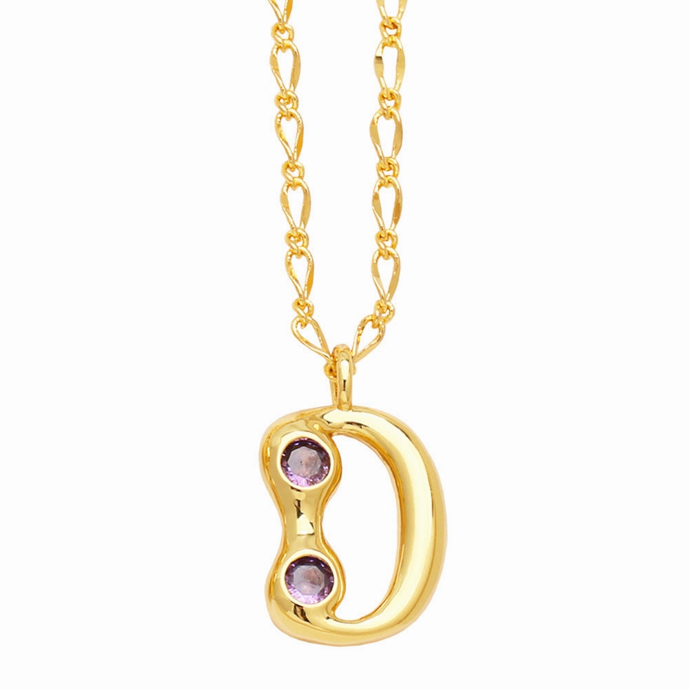 Wholesale 26 English Letters Gold Plated Necklace