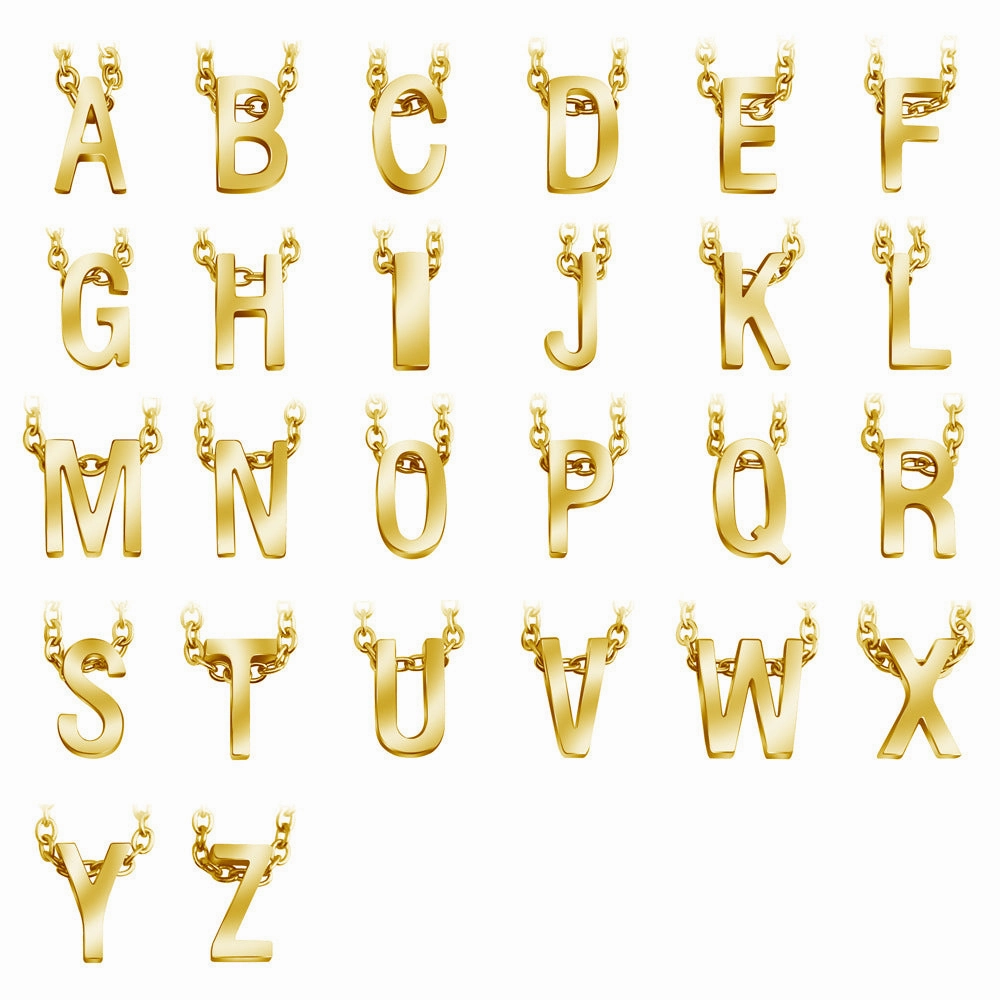 Wholesale 26 English Letters Surnames Short Collarbone Stainless Steel Necklace