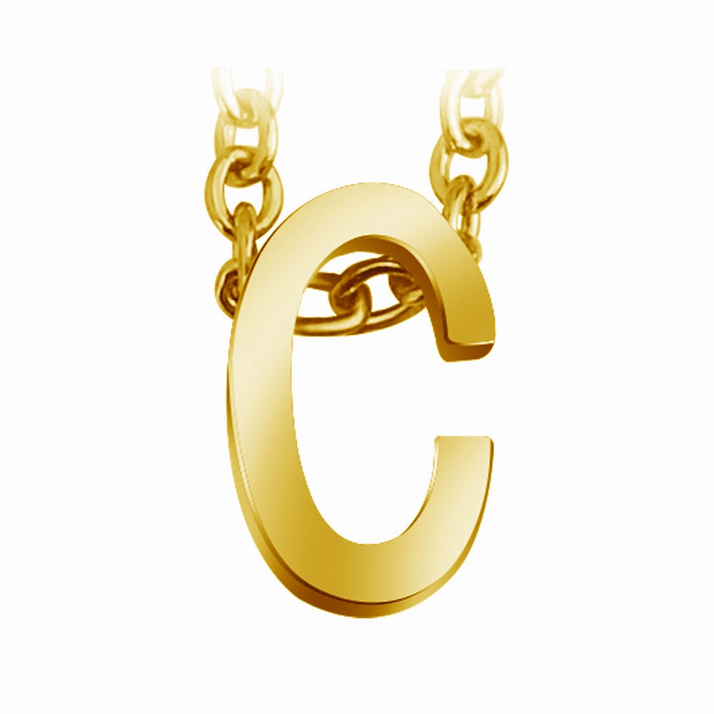 Wholesale 26 English Letters Surnames Short Collarbone Stainless Steel Necklace