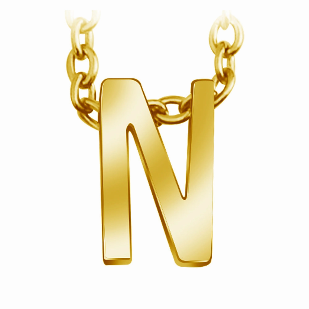 Wholesale 26 English Letters Surnames Short Collarbone Stainless Steel Necklace