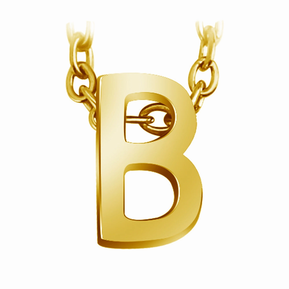 Wholesale 26 English Letters Surnames Short Collarbone Stainless Steel Necklace