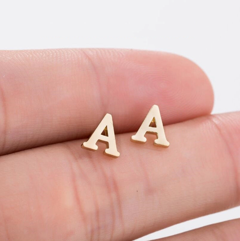 Wholesale 26 Letter Alloy Ear Studs