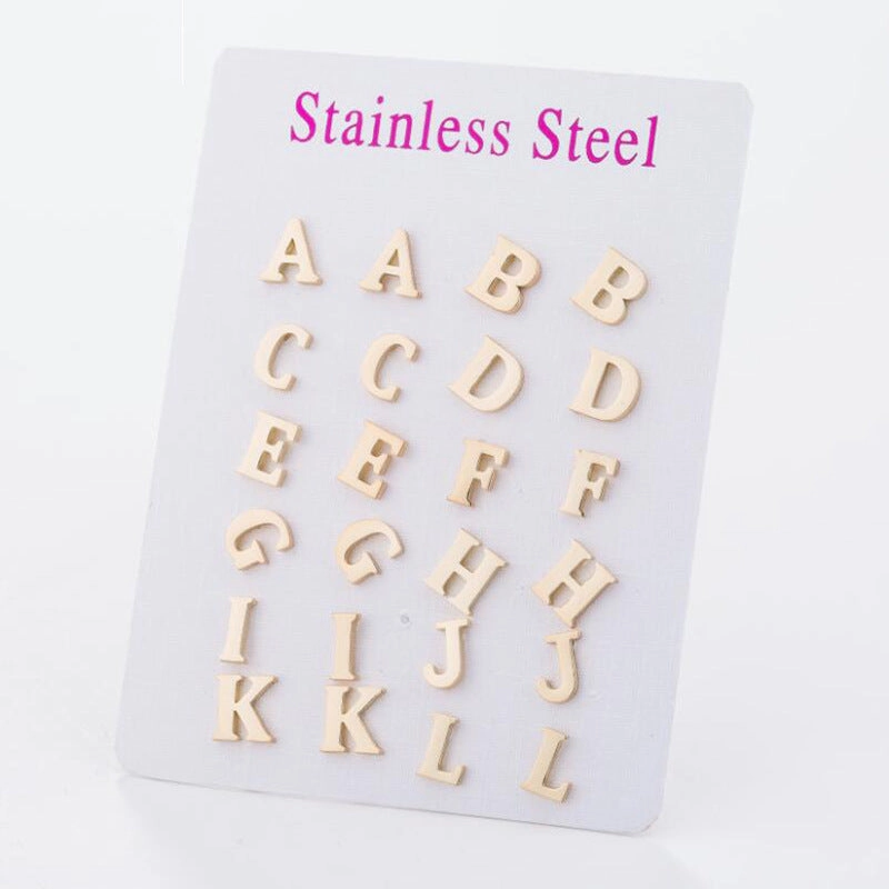 Wholesale 26 Letter Alloy Ear Studs