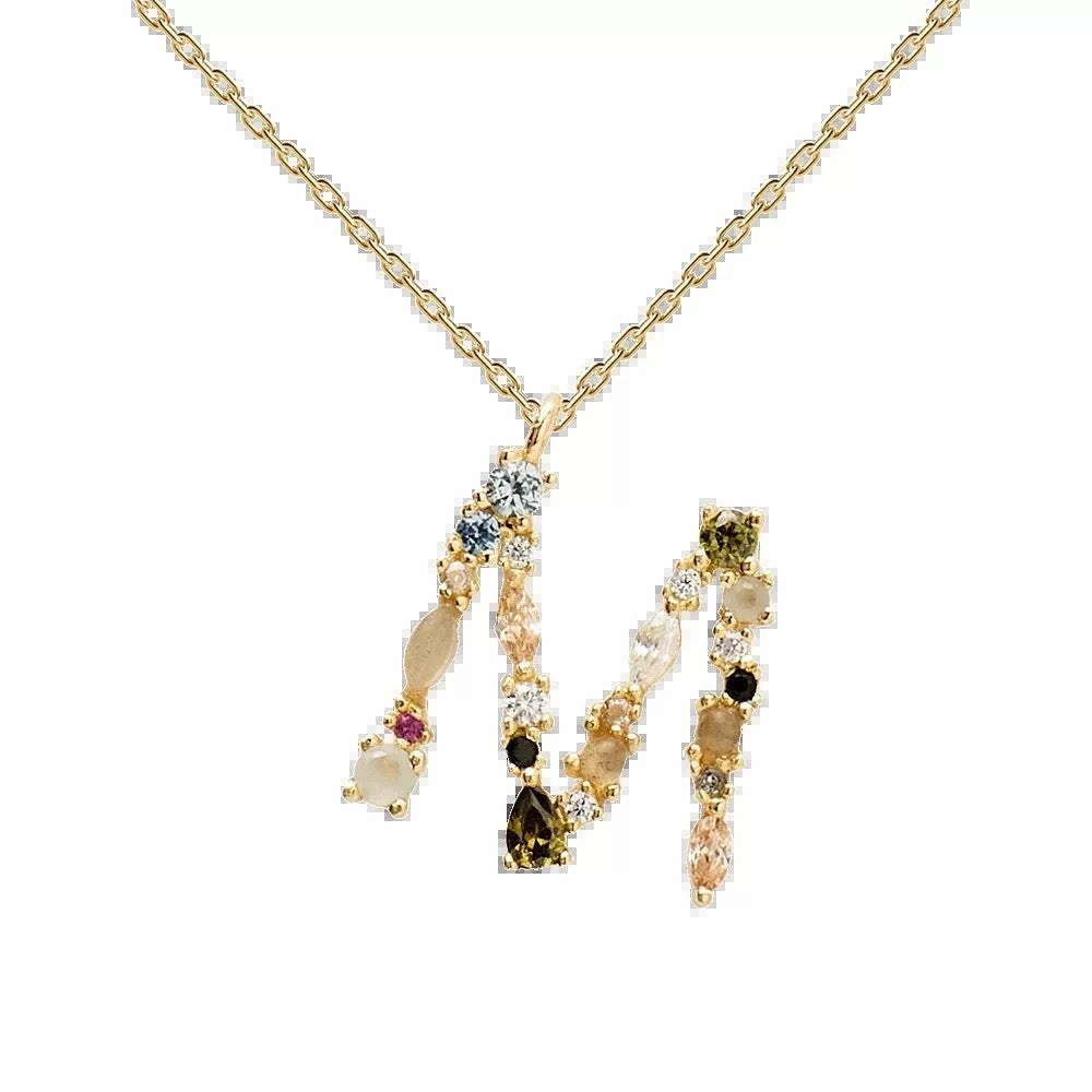 Wholesale 26 Letter Classic Gold Plated Necklaces