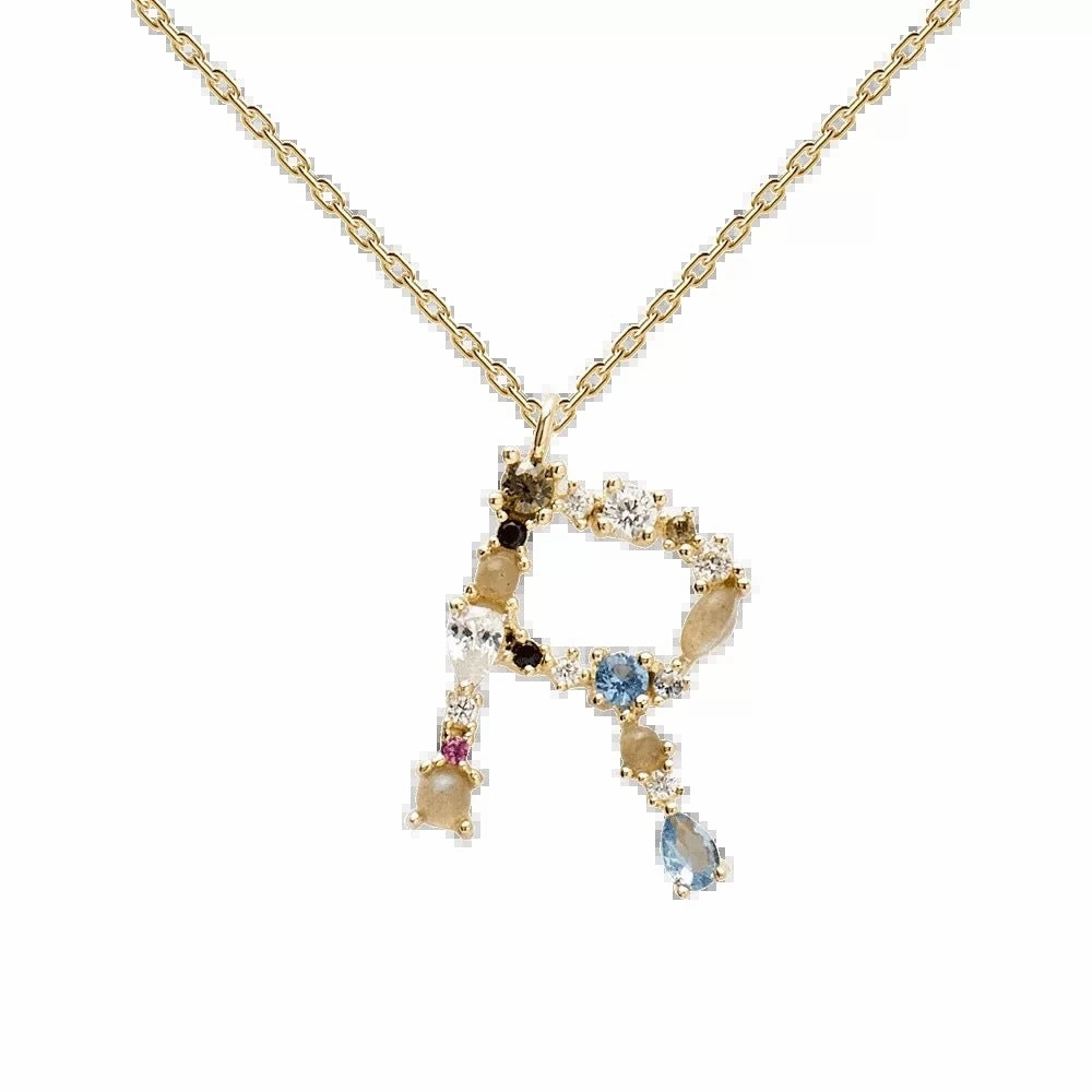Wholesale 26 Letter Classic Gold Plated Necklaces