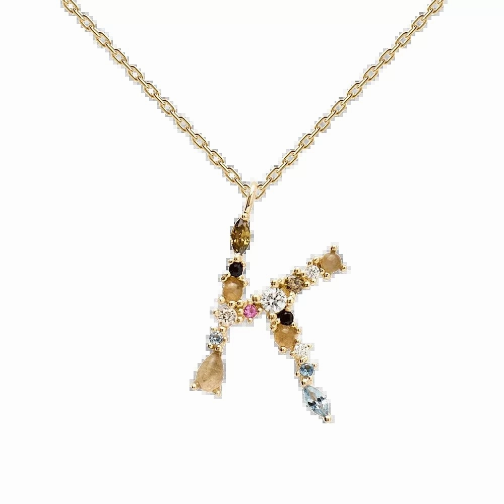 Wholesale 26 Letter Classic Gold Plated Necklaces