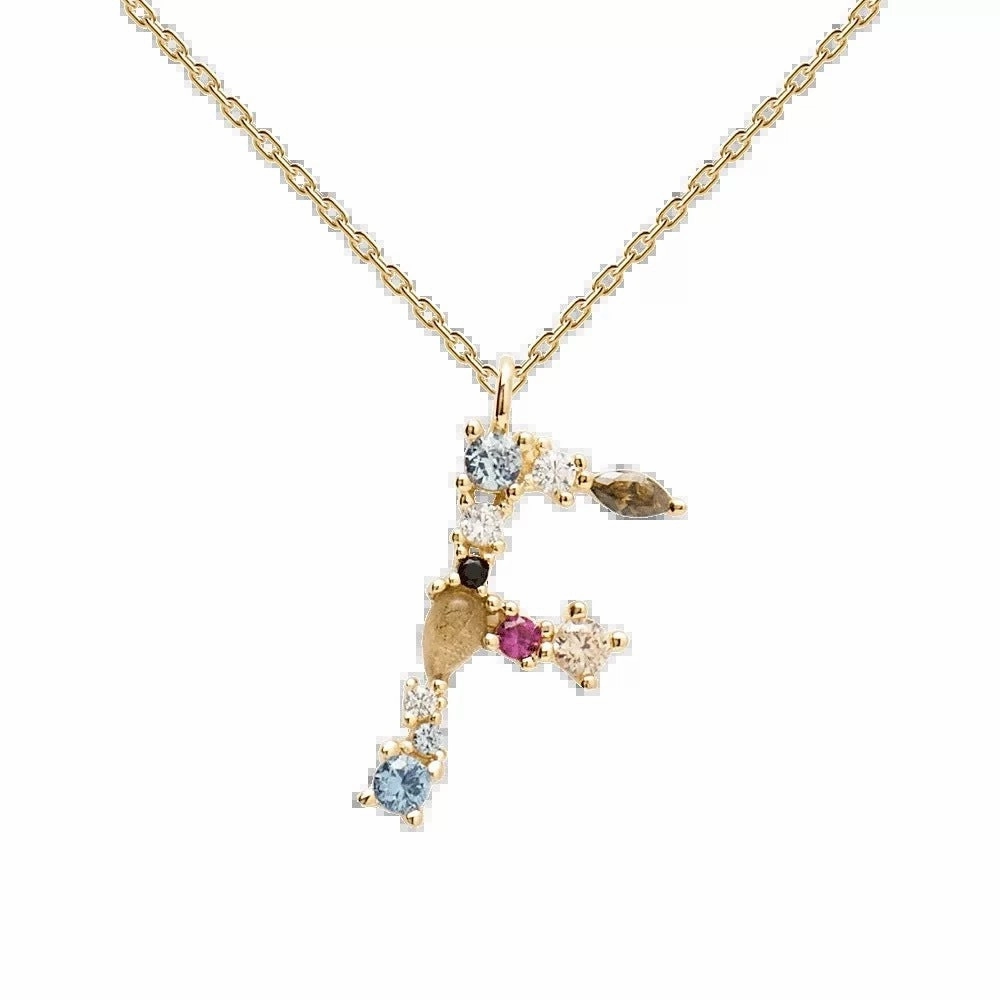 Wholesale 26 Letter Classic Gold Plated Necklaces
