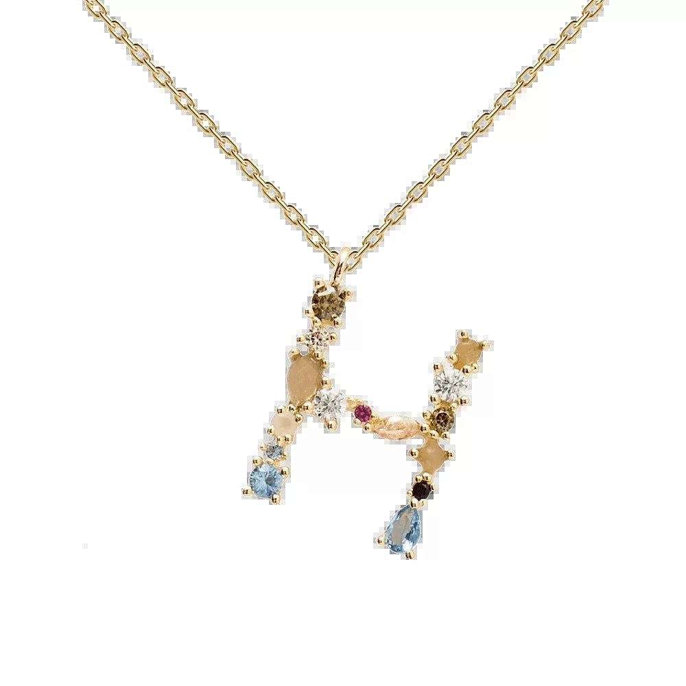 Wholesale 26 Letter Classic Gold Plated Necklaces