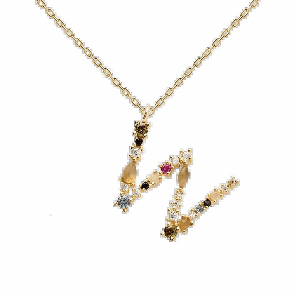 Wholesale 26 Letter Classic Gold Plated Necklaces