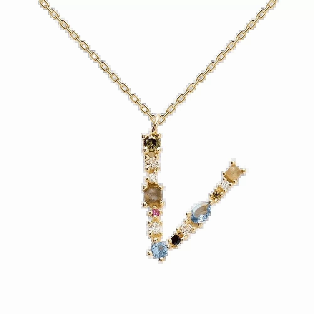 Wholesale 26 Letter Classic Gold Plated Necklaces