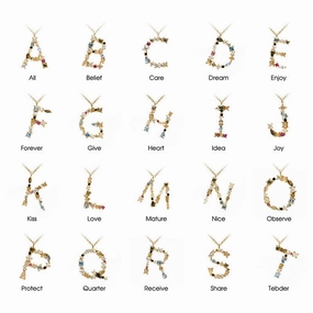 Wholesale 26 Letter Classic Gold Plated Necklaces