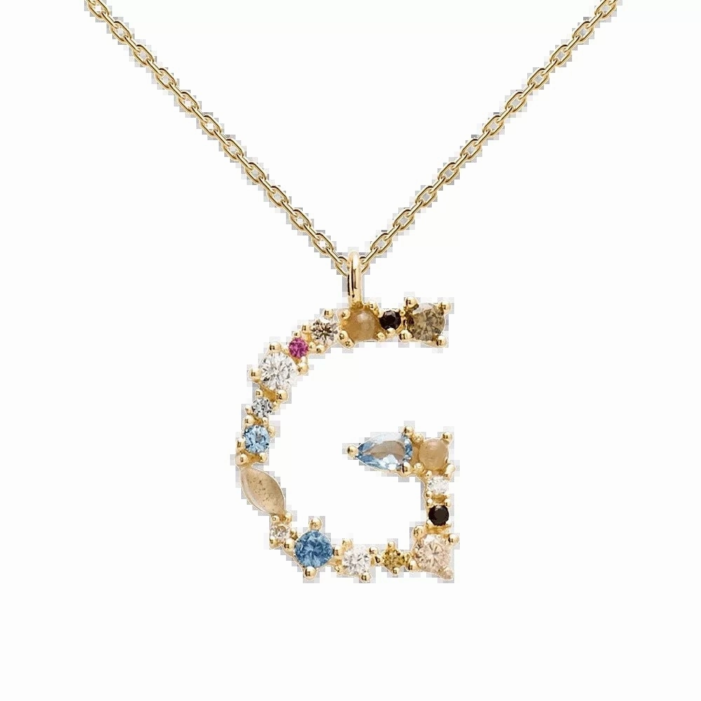 Wholesale 26 Letter Classic Gold Plated Necklaces